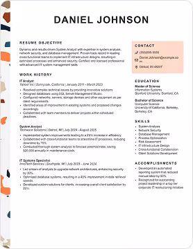 left resume template